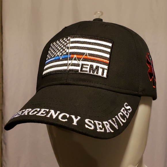 1st RESPONDER EMT Hat with Blue n Red Line - Picture 2 of 5